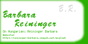 barbara reininger business card